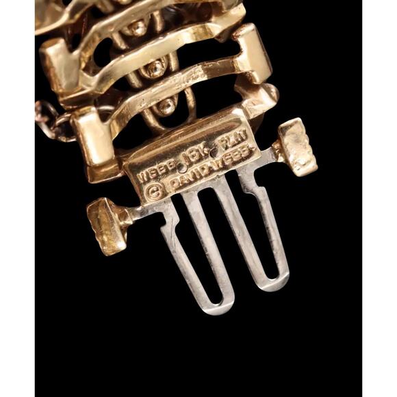 David Webb 18K Yellow Gold Enamel Bracelet with 3.02 CTW Platinum Set Diamonds - Picture 10 of 10